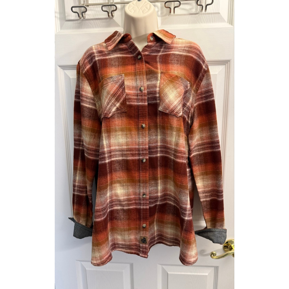 Legendary Whitetails Cottage Escape Flannel L/S Shirt pumpkin spice plaid WM XL